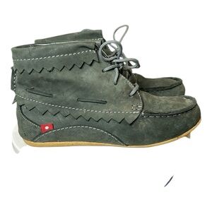 OLIBERTE Green Suede Hirari Moccasins Booties Made In Africa  Size 39